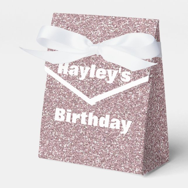 Lavender Glitter Printed Party Favour Box (Front Side)