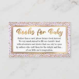 Lavender Gold Confetti Book Request Insert Cards
