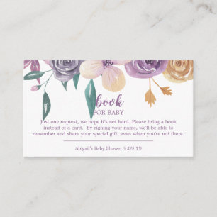 Lavender & Gold Floral Cross First Holy Communion Enclosure Card