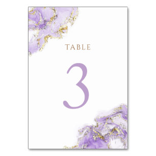 lavender gold fluid marble Table Number 3