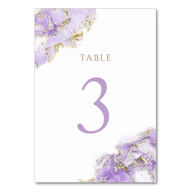 lavender gold fluid marble Table Number 3 (Front)