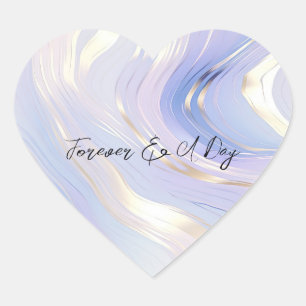 Lavender Gold Glam Wedding Heart Sticker