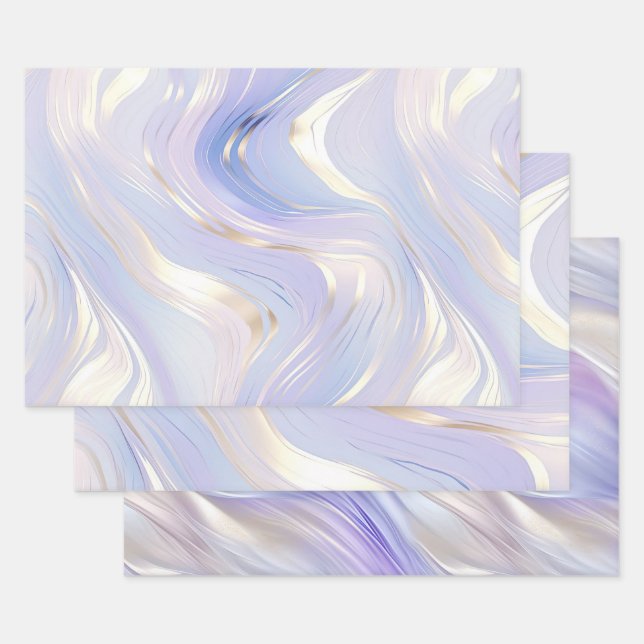 Lavender Gold Glam Wedding  Wrapping Paper Sheet (Set)