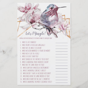 Lavender & Gold Hummingbird Let's Mingle Game