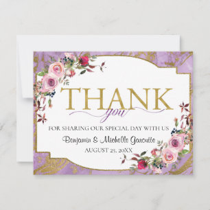 Lavender Gold Marble Floral