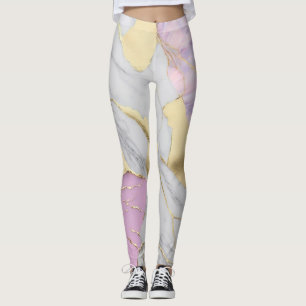Lavender & Gold Marble Luxe Leggings