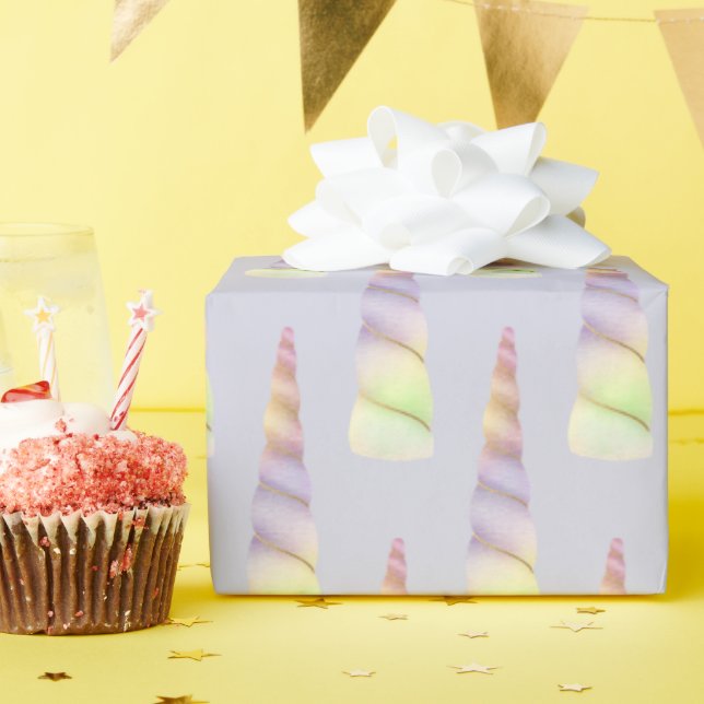 Lavender Gold Pink Purple Lime Unicorn Birthday  Wrapping Paper (Birthday Party)