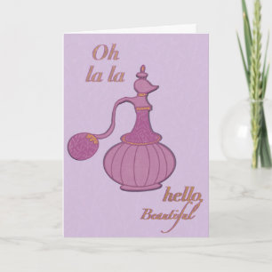 Lavender & Gold Vintage Perfume Birthday Card