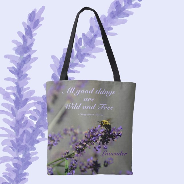 Lavender Good Things Wild and Free Bumblebee Tote Bag (Creator Uploaded)