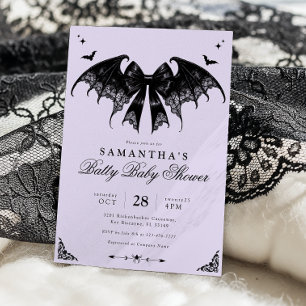 Lavender Gothic Baby Shower Invitation