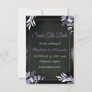 Lavender Gothic Floral Save The Date Card