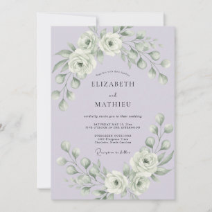 Lavender Graceful Winter Wedding Invitation
