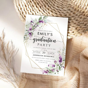 Lavender Graduation Party Invitation