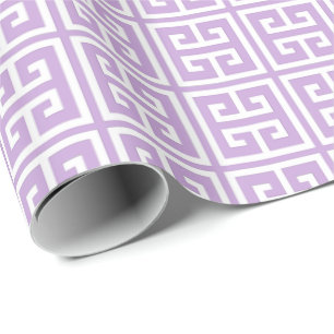 Lavender Greek Key Pattern Wrapping Paper