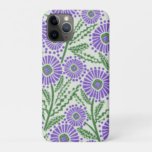 Lavender Green And White Block Print Flower iPhone 11 Pro Case