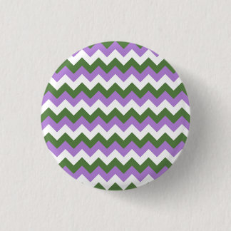Lavender, Green and White Chevron Zigzag 3 Cm Round Badge