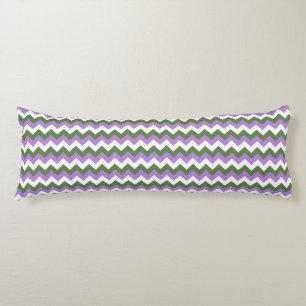 Lavender, Green and White Chevron Zigzag Body Cushion