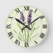 Lavender Green Botanical Clockface