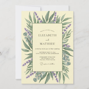 Lavender Green Botanical Romance Wedding Invitation