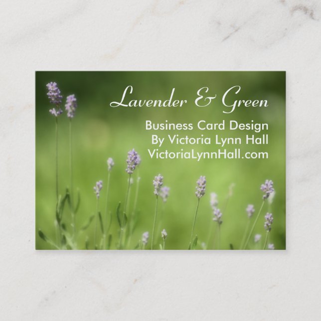 Lavender & Green Floral Photography Business Card (Front)