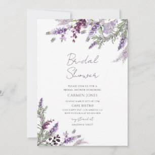 Lavender Greenery Bridal Shower Invitation