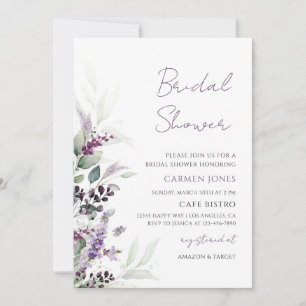 Lavender Greenery Bridal Shower Invitation