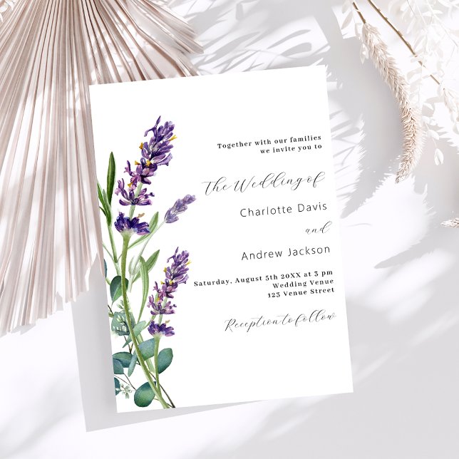 Lavender greenery purple luxury wedding  invitation (Creator Uploaded)
