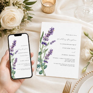 Lavender greenery purple wedding reception invitation