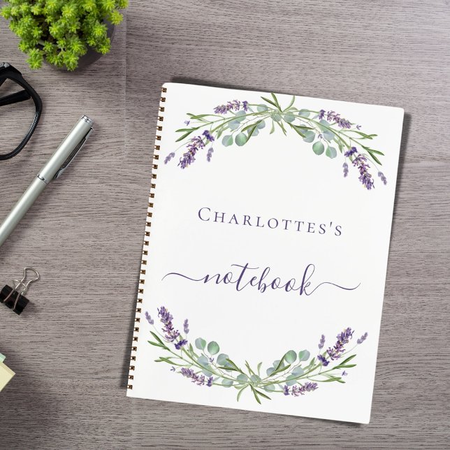 Lavender greenery violet florals notebook (Creator Uploaded)
