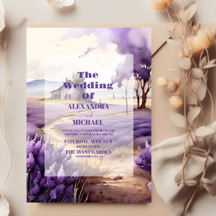 Lavender Greenery Wedding Invitation