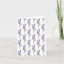 Lavender Greetings Card White Pattern