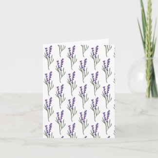 Lavender Greetings Card White Pattern