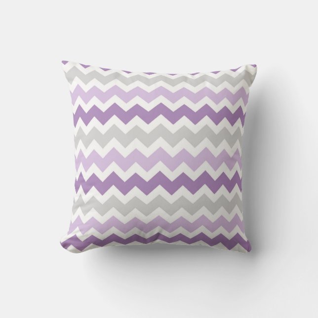 Lavender Grey Chevron Decorative Pillow (Front)