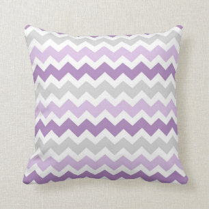 Lavender Grey Chevron Decorative Pillow