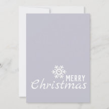 Lavender Grey Christmas card White Snowflake