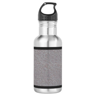 Lavender Grey Embossed Leaf Vines 532 Ml Water Bottle