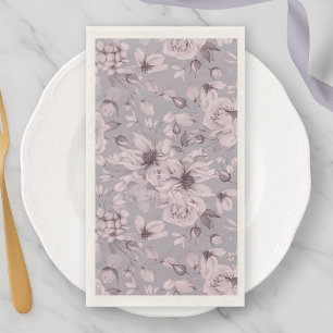 Lavender Grey Floral  Napkin