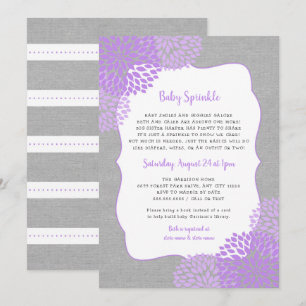Lavender Grey Girl Baby Sprinkle invitation
