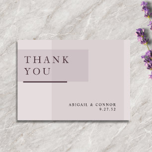 Lavender Grey Neutral Minimalist Wedding Thank You Card