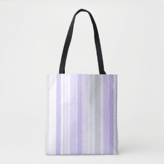 Lavender Grey Watercolor Striped Tote Bag