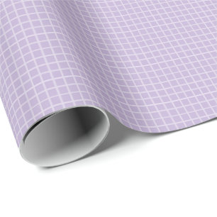 Lavender Grid Pattern for Birthday, Minimalist Wrapping Paper