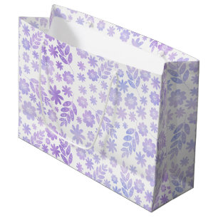 Lavender Hand Drawn Floral Pattern Large Gift Bag