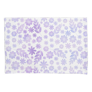 Lavender Hand Drawn Floral Pattern Pillowcase
