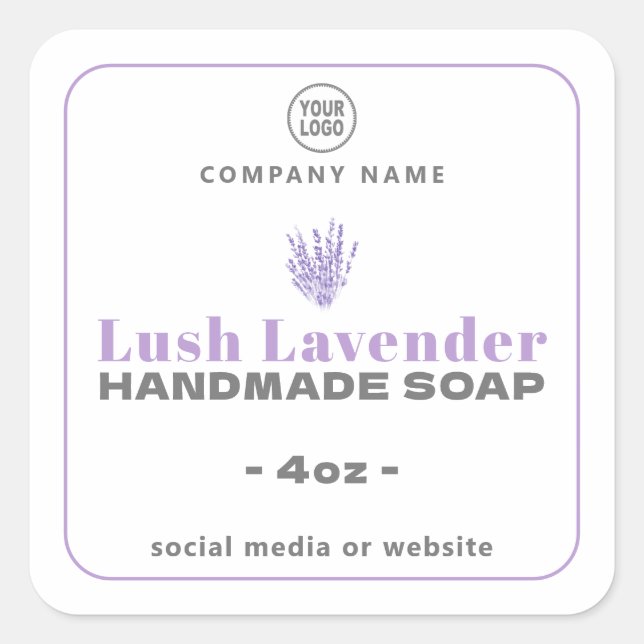 Lavender Handmade Soap Square Sticker (Front)