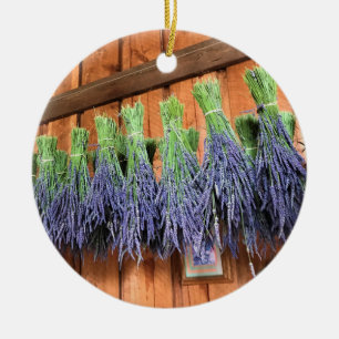 Lavender Hanging in a Barn Ceramic Tree Decoration