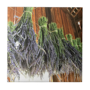 Lavender Hanging in a Barn Tile