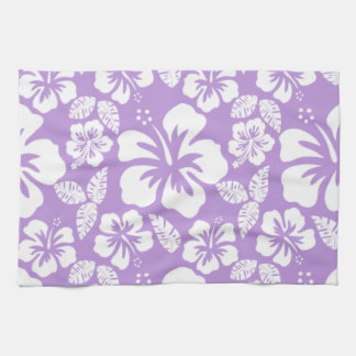 Lavender Hawaiian Tropical Hibiscus Tea Towel