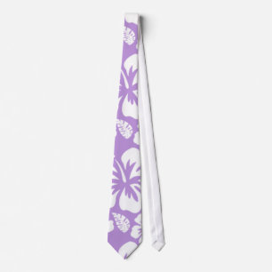 Lavender Hawaiian Tropical Hibiscus Tie