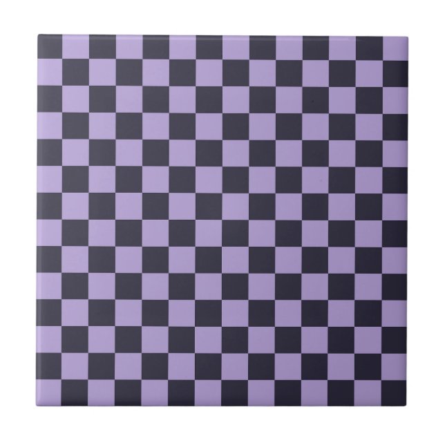 Lavender haze checkerboard pattern tile (Front)