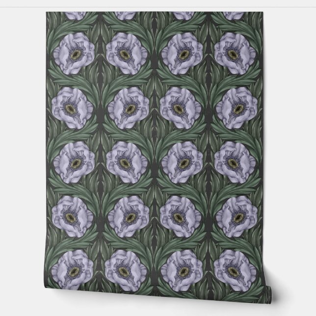 Lavender Haze Floral Wall Mural (Unrolling)